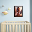 Ver imagem 1 de Quadro Infantil Orixá Baby Xangô 24x18cm:moldura Preta