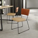 Ver imagem 2 de Kit 04 Cadeiras Decorativas Sala Jantar Allana L02 Couríssimo Camel Linho Bege Escuro - Lyam Decor