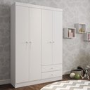 Ver imagem 2 de Guarda-roupa Infantil Quarto de Bebê Louise 4 Portas Branco - Desk Design