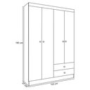 Ver imagem 4 de Guarda-roupa Infantil Quarto de Bebê Louise 4 Portas Branco - Desk Design