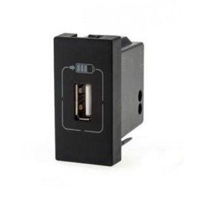 Tomada USB Pial Plus+ um Módulo Preto - Pial Legrand