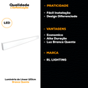 Ver imagem 4 de Luminária Led Linear Sobrepor 120cm 3600 Lúmen Branco Quente
