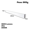 Ver imagem 3 de Luminária Led Linear Sobrepor 120cm 3600 Lúmen Branco Quente