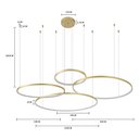 Ver imagem 5 de Lustre Pendente Nordecor Daire 2525 Dourado Led Bivolt