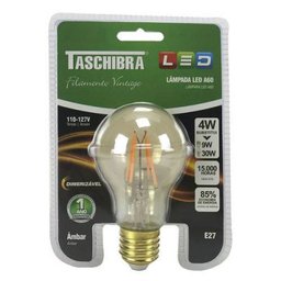 Lâmpada de Led Filamento Vintage Dimerizável 4W Âmbar A60 - Taschibra - 127V - 2