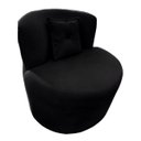 Ver imagem 5 de Poltrona Decorativa Orgânica Sala Recepção Suede Preto + Almofada
