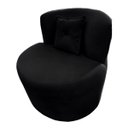 Ver imagem 1 de Poltrona Decorativa Orgânica Sala Recepção Suede Preto + Almofada