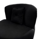 Ver imagem 4 de Poltrona Decorativa Orgânica Sala Recepção Suede Preto + Almofada