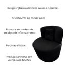 Ver imagem 3 de Poltrona Decorativa Orgânica Sala Recepção Suede Preto + Almofada