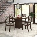 Ver imagem 1 de Conjunto para Sala de Jantar Mesa e 4 Cadeiras Viero Dunia