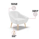 Ver imagem 6 de Kit 02 Poltronas Giovana Corano Branco Pés Palito Natural - D’Rossi