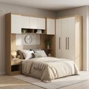 Ver imagem 1 de Quarto Completo Modulado Roupeiro e Cabeceira de Canto 240cm x 216,5cm Selene Soluzione Móveis