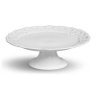 Prato Para Doces Com Pedestal Passion Porto Brasil Cerâmica Branca 30cm - 1