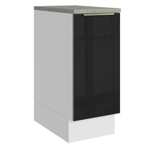 Balcão de Cozinha 35 Cm 1 Porta Branco/preto Lux Madesa Branco/preto