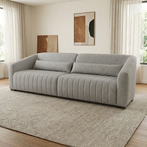 Sofá 02 Lugares Living Ísis Tecido Resistente a Agua Pet Friendly Cinza 2,30m