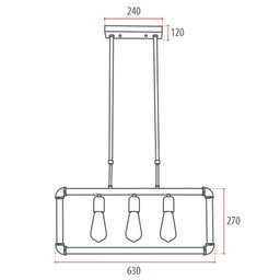 Lustre Pendente Avant Hash 3 Cobre E27 Bivolt - 3