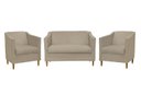 Ver imagem 1 de Kit Namoradeira e 2 Poltronas Titânio Suede Bege