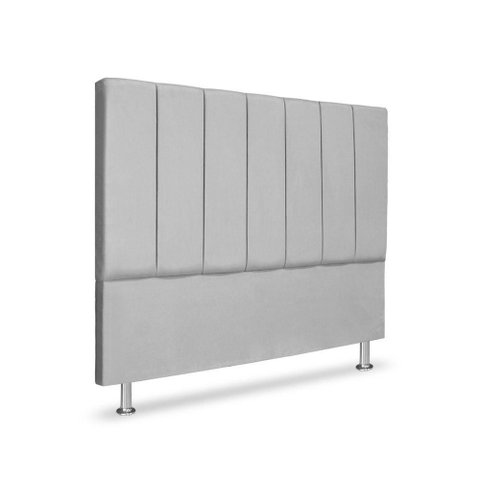 Cabeceira Estofada Cama Box Carla Linha Premium Cor:Cinza;Tamanho:Casal 140 cm