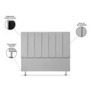 Ver imagem 4 de Cabeceira Estofada Cama Box Carla Linha Premium Cor:Cinza;Tamanho:Casal 140 cm