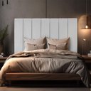 Ver imagem 5 de Cabeceira Estofada Cama Box Carla Linha Premium Cor:Cinza;Tamanho:Casal 140 cm