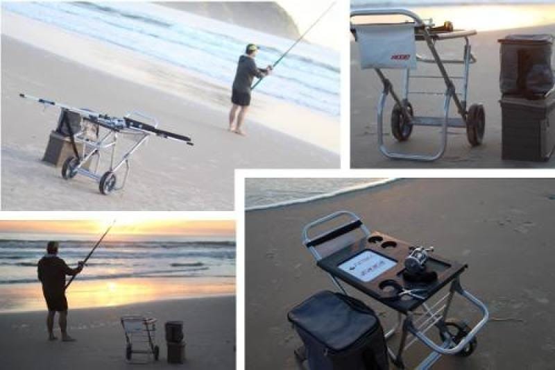 Carrinho De Pesca Fish Car Alumínio para Pescaria  Vara Caixa térmica cadeira - Zaka - 4