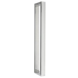 Puxador Inox para Porta Madeira e Vidro Retangular U Barra Chata 60cm H07 - 1