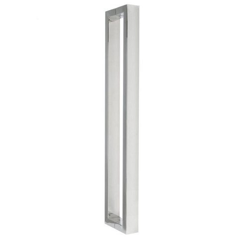 Puxador Inox para Porta Madeira e Vidro Retangular U Barra Chata 60cm H07