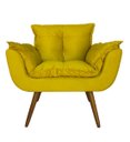Ver imagem 2 de Poltrona Decorativa Para Sala E Recepção Opala Suede Amarelo - LM DECOR