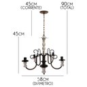 Ver imagem 2 de Pendente Lustre De Madeira E Ferro Rustico para Decoração de Quarto - Verniz & Branco