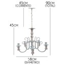 Ver imagem 2 de Pendente Lustre De Madeira E Ferro Rustico para Decoração de Quarto - Branco