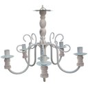 Ver imagem 1 de Pendente Lustre De Madeira E Ferro Rustico para Decoração de Quarto - Branco