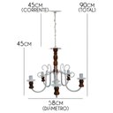 Ver imagem 2 de Pendente Lustre De Madeira E Ferro Rustico para Decoração de Quarto - Branco & Verniz