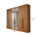 Ver imagem 4 de Guarda-Roupa Casal Magnus 6 Portas 3 Gavetas com Espelho Cinamomo - Panorama Móveis