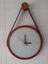 Ver imagem 3 de Relógio Adnet Cobre Alça Preta Fundo Branco 30 Cm Pino Pendurar