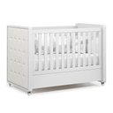 Ver imagem 2 de Berço Americano com Capitonê New Boucle e Guarda Roupa Tutto New 2 Portas Branco Acetinado - Matic