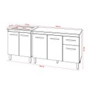 Ver imagem 6 de Balcão Para Cooktop 4 Bocas Fran e Armário Aline 118 cm Cozinha Gabinete Savana Off White com Tampo 