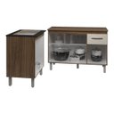 Ver imagem 5 de Balcão Para Cooktop 4 Bocas Fran e Armário Aline 118 cm Cozinha Gabinete Savana Off White com Tampo 