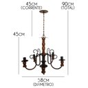 Ver imagem 2 de Pendente Lustre De Madeira E Ferro Rustico para Decoração de Quarto - Verniz