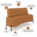 Ver imagem 4 de Sofá Chaise 2 Lugares Sala Living 135cm Pés Industrial Cayman K01 Linho Terracota - Lyam Decor