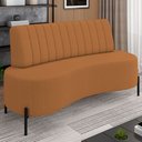 Ver imagem 2 de Sofá Chaise 2 Lugares Sala Living 135cm Pés Industrial Cayman K01 Linho Terracota - Lyam Decor