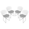 Kit 4 Cadeiras Bertoia Aço Inox com Assento - Várias Cores - Cinza - 1