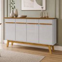 Ver imagem 4 de Aparador Buffet para Sala de Jantar 4 Portas 160cm Magno B02 Naturalle Off White - Lyam Decor
