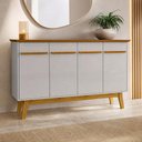 Ver imagem 3 de Aparador Buffet para Sala de Jantar 4 Portas 160cm Magno B02 Naturalle Off White - Lyam Decor