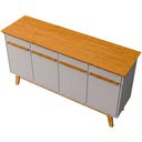 Ver mais imagens de Aparador Buffet para Sala de Jantar 4 Portas 160cm Magno B02 Naturalle Off White - Lyam Decor