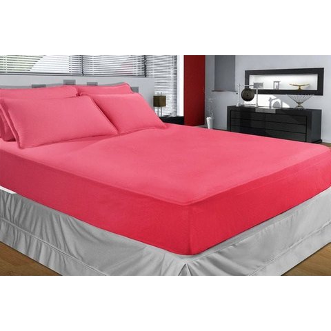 Jogo de Cama Malha - Queen Size - 3 Peças - 100% Algodão - Cereja - Sbx