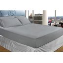 Ver imagem 1 de Jogo de Cama Malha - Queen Size - 3 Peças - 100% Algodão - Cinza - Sbx