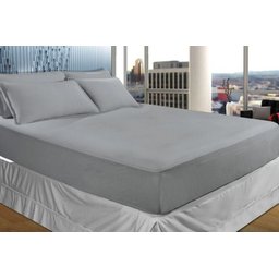 Jogo de Cama Malha - Queen Size - 3 Peças - 100% Algodão - Cinza - Sbx - 1 Jogo de Cama Malha - Queen Size - 3 Peças - 100% Algodão - Cinza - Sbx - 1