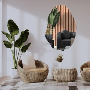 Espelho Orgânico Decorativo Banheiro 70x50 Lapidado Parede