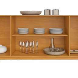 Buffet Mdp e Mdf Puxadores em Abs e Pés em Mdf Telado Cinamomo e Off - 3