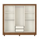 Ver imagem 4 de Guarda Roupa Casal França 3 Portas Deslizantes e 2 Gavetas Jequitibá/Off White com Espelho e Pés